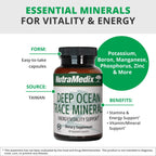 NutraMedix Deep Ocean Trace Minerals 1000mg - Suplemento Mineral y Energético - Magnesio, Zinc, Potasio, Boro, Fósforo y Manganeso - Apoyo Electrolítico (60 Cápsulas)