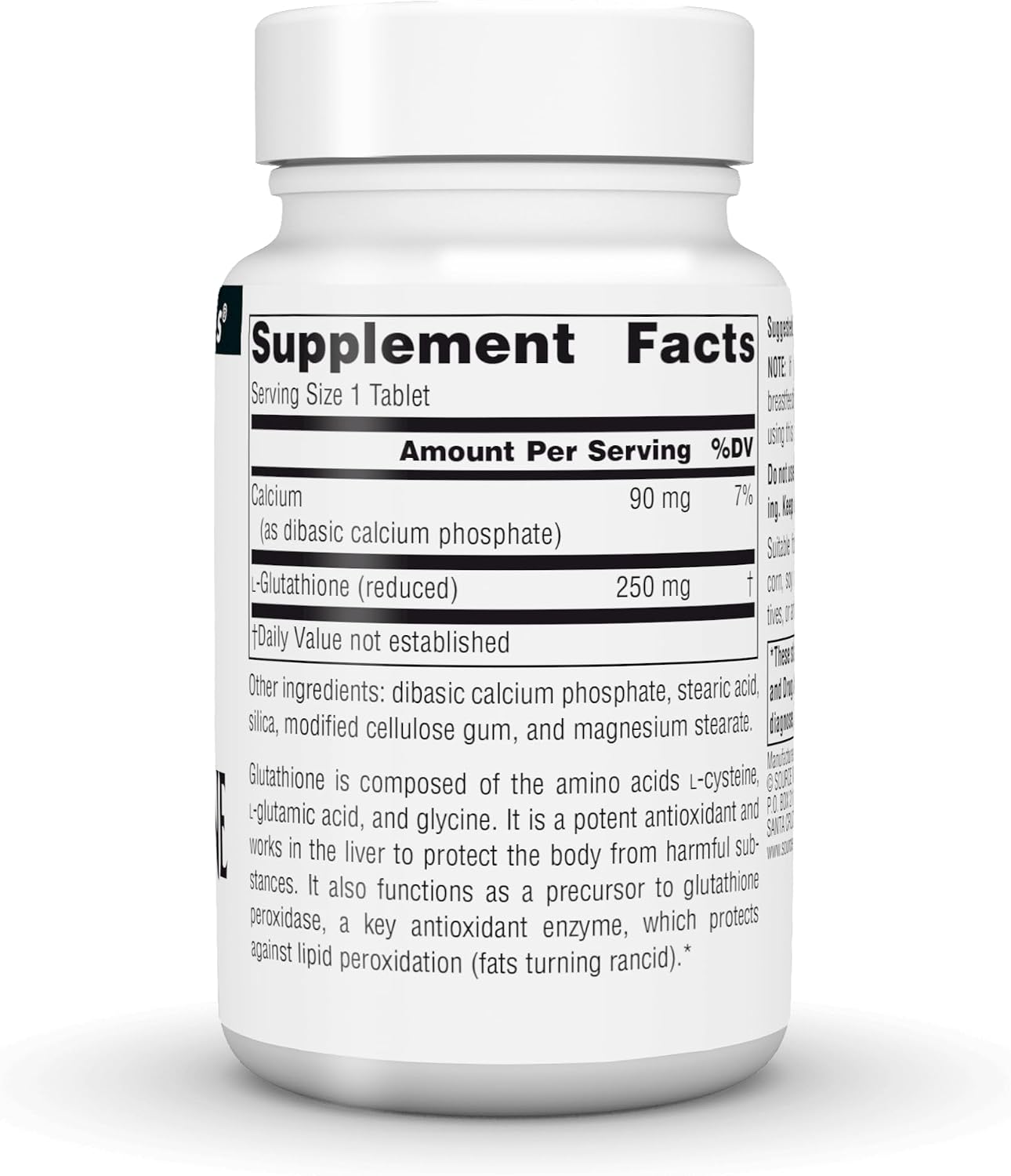 Source Naturals Glutatión Reducido 250 mg - 60 Comprimidos
