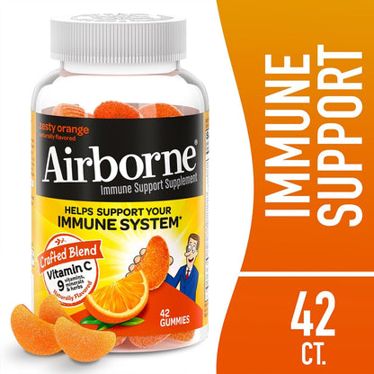 Airborne Gomitas de Vitamina C 750 mg con Vitaminas C y E - 42 Gomitas, Sabor Naranja (Paquete de 2) – Image 9