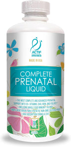 ACTIF Líquido Prenatal Orgánico Completo - 35+ Vitaminas con DHA y Colina, 32 oz (946 ml)