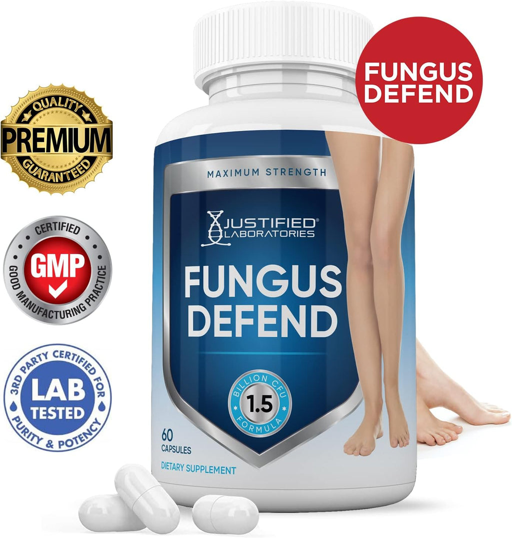 Justified Laboratories (2 Pack) Fungus Defend Probiótico 1.5 mil millones UFC 120 Cápsulas