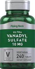 Piping Rock Vanadil Sulfato 10 mg con Cromo - 240 Comprimidos Vegetarianos