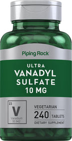 Piping Rock Vanadil Sulfato 10 mg con Cromo - 240 Comprimidos Vegetarianos
