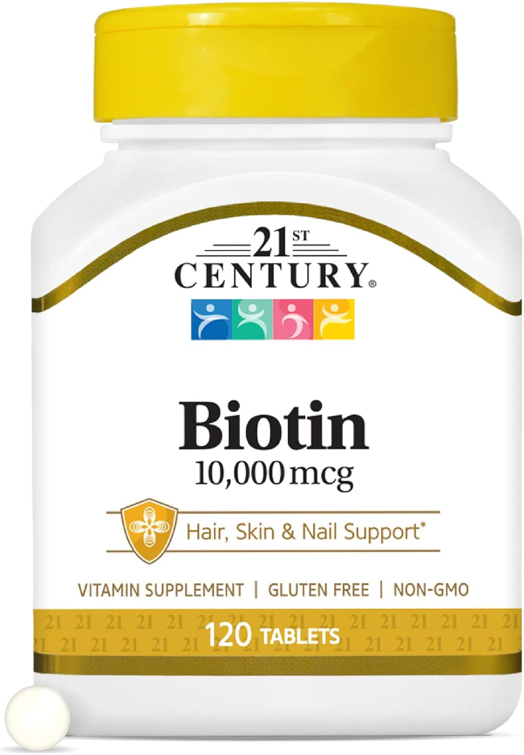 21st Century Biotina 10,000 mcg, 120 Comprimidos