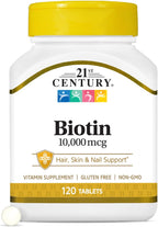 21st Century Biotina 10,000 mcg, 120 Comprimidos