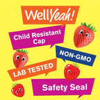 WellYeah Gomitas de Complejo B para Niños con Vitamina C - Sabor Fresa - 60 Gomitas