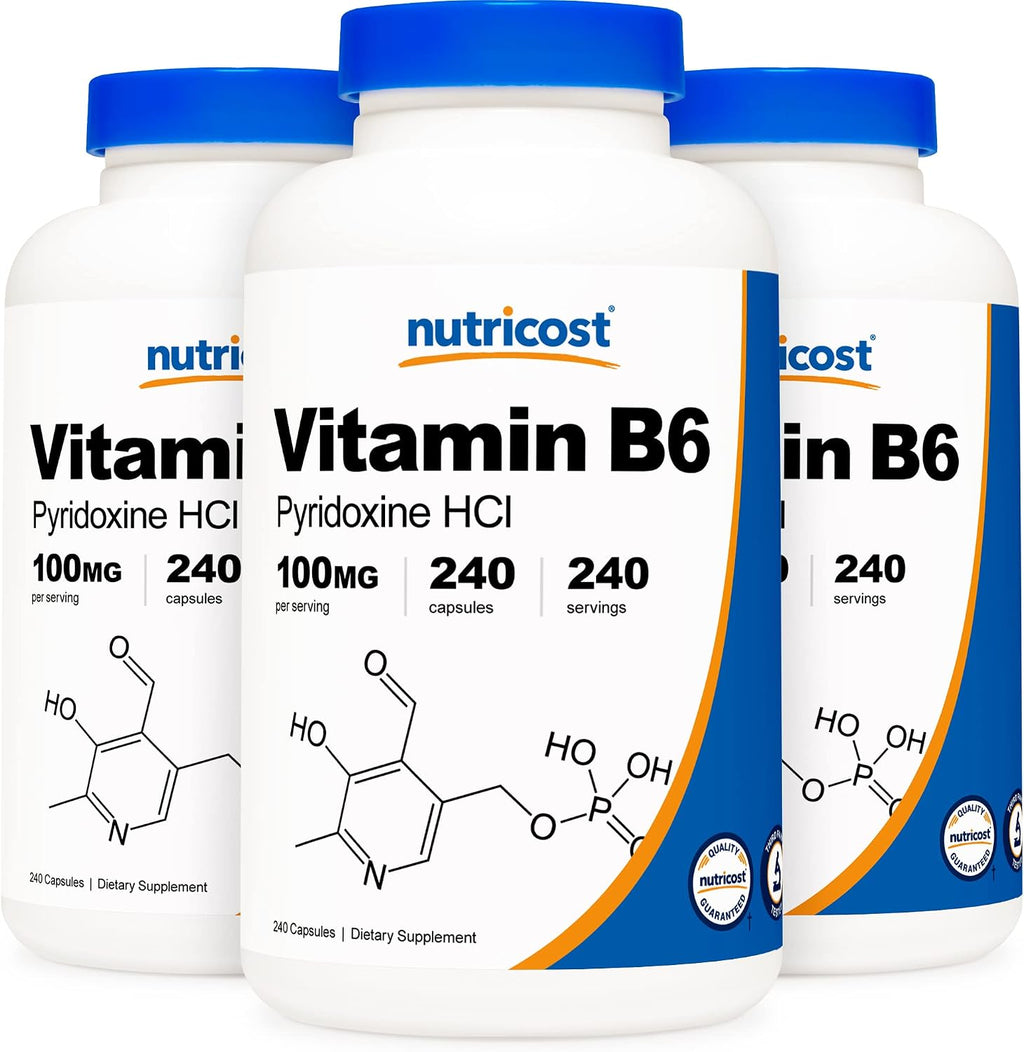Nutricost Vitamin B6 (Pyridoxine HCl) 100 mg, 240 Capsules
