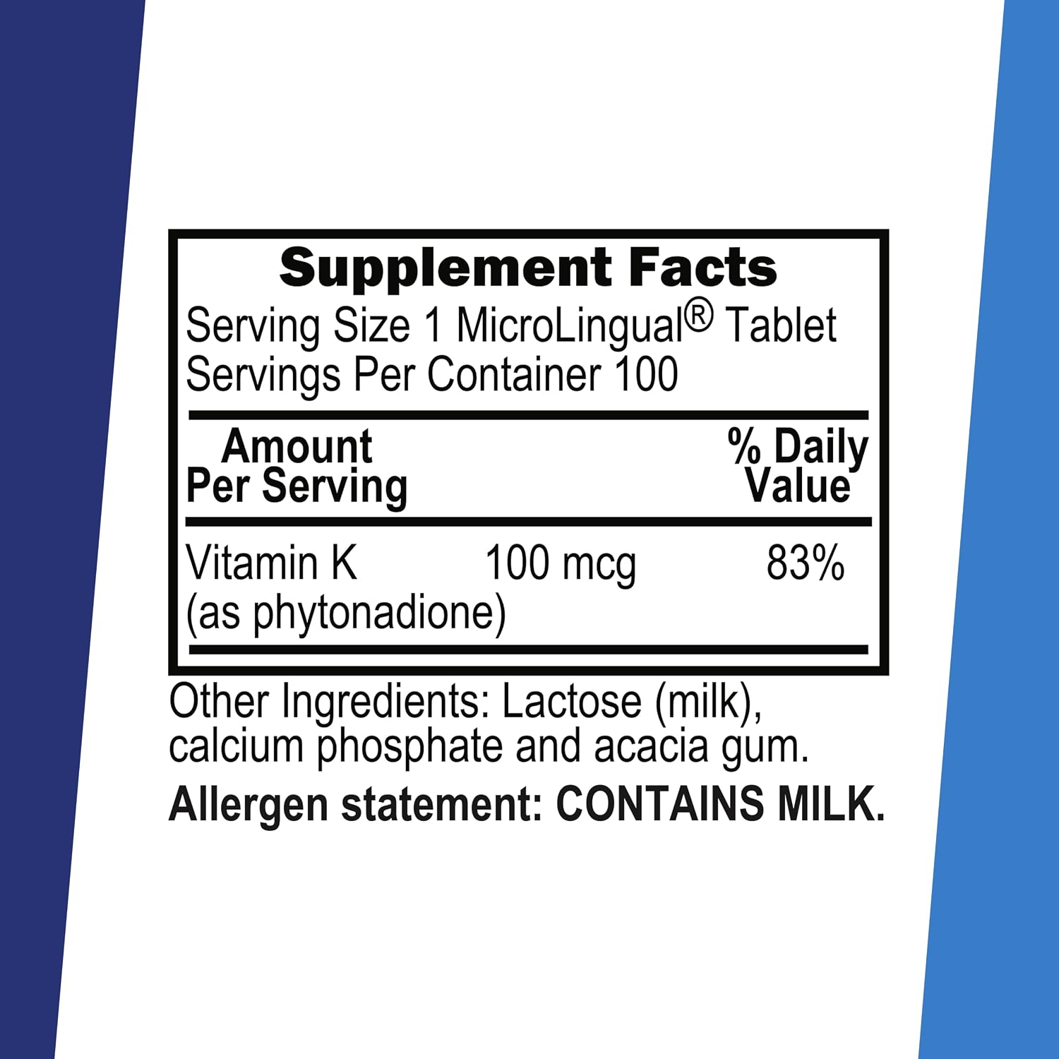 Superior Source Vitamina K1 100 mcg - 30 Comprimidos Sublinguales