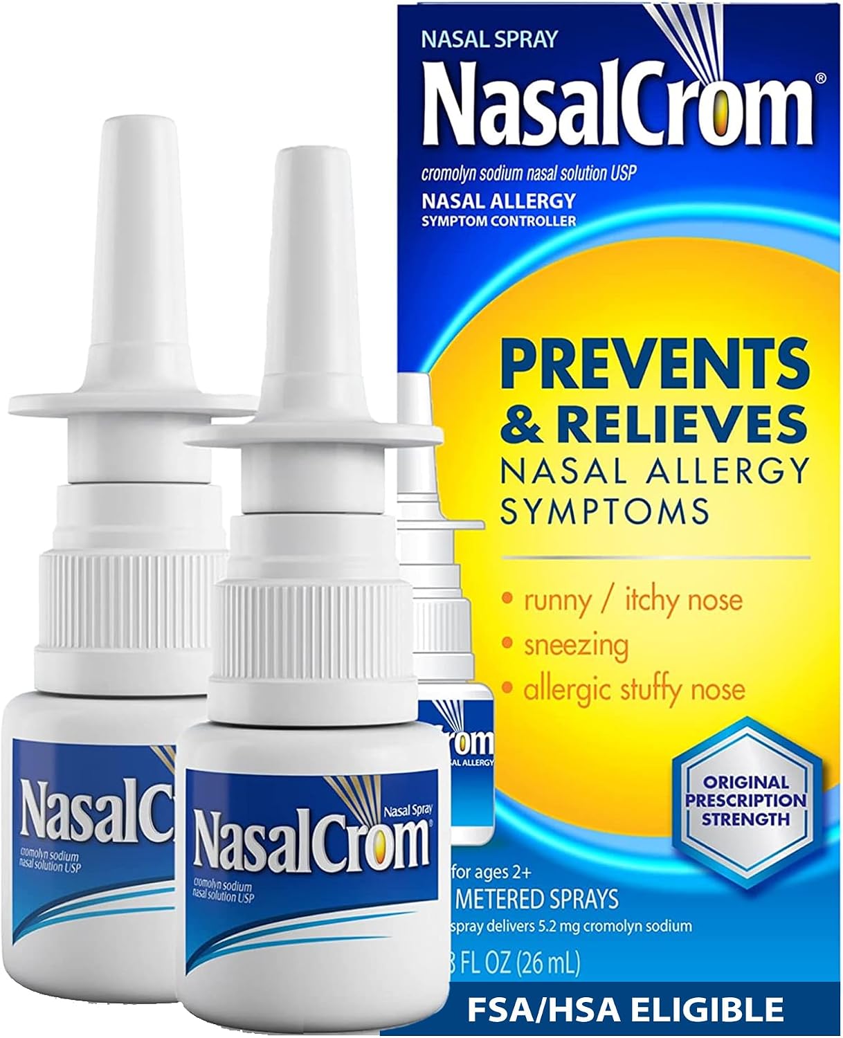 NasalCrom Spray Nasal Control de Síntomas de Alergia | 200 Pulverizaciones | 26 ml (2 unidades)