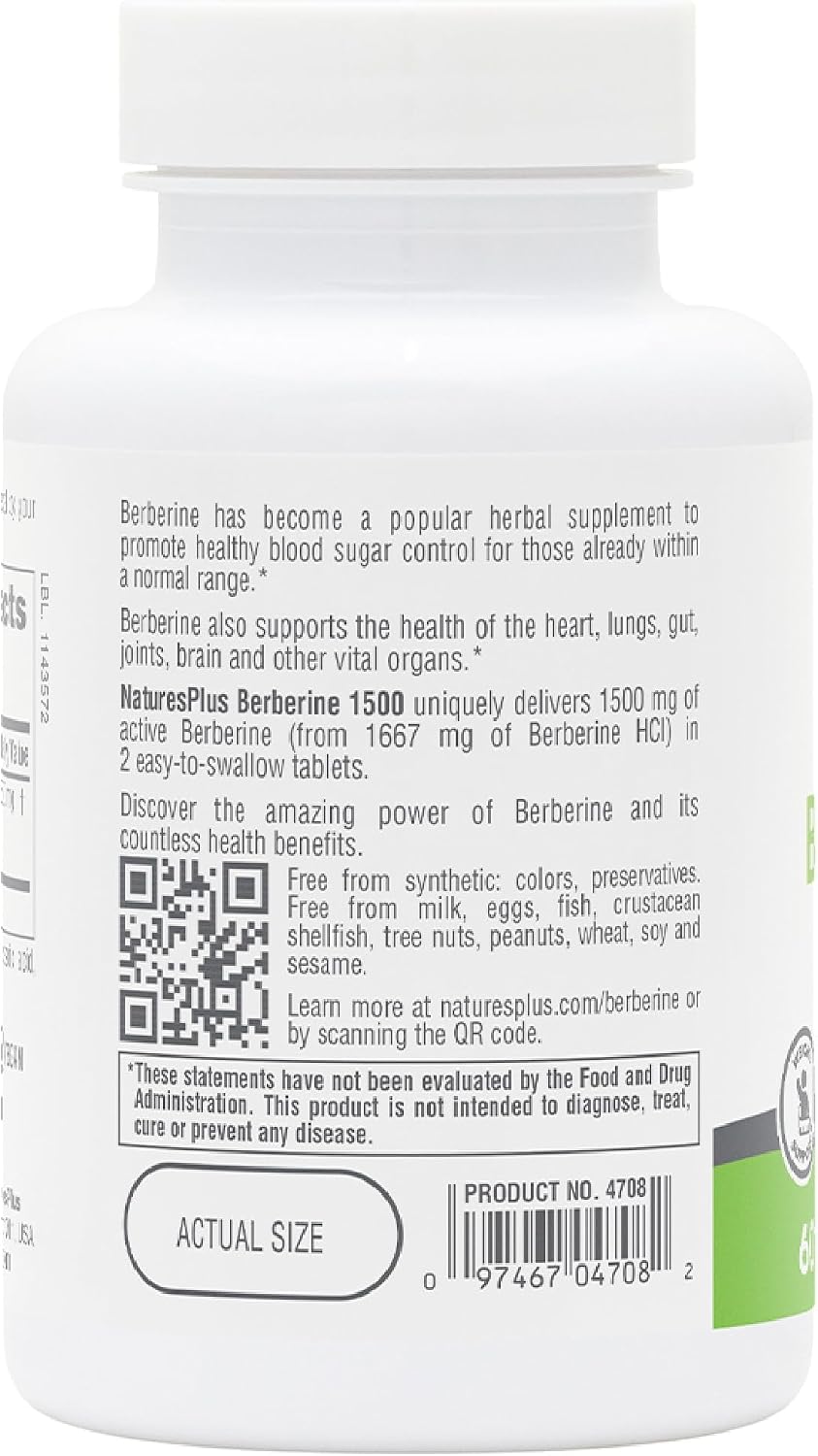 NaturesPlus PRO Berberina 1500 mg - 60 Comprimidos