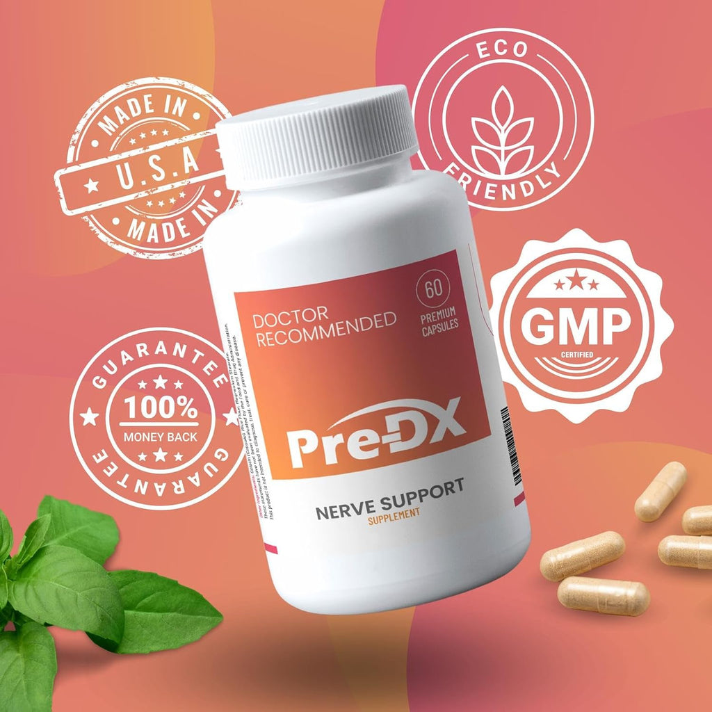 Pre-DX Nerve Support - Multivitamínico Avanzado con L-Metilfolato y Complejo B - 60 Cápsulas