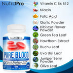 NutraPro Pure Blood - Suplemento para la tensión arterial, 90 cápsulas