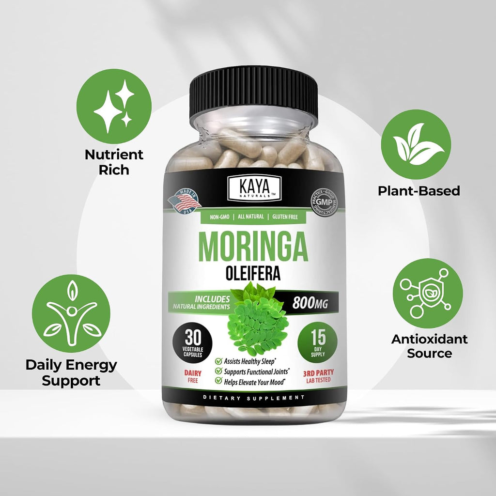 Extracto de Hoja de Moringa Kaya Naturals - 30 Cápsulas