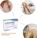 Dulac Dinaven 500 - Suplemento alimenticio con diosmina y hesperidina (1000 mg), extracto de castaño de indias, rusco y uva roja, para el soporte circulatorio de las piernas, 30 comprimidos, fabricado en Italia