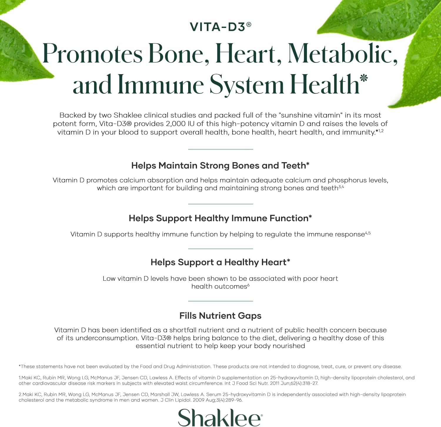 Shaklee Vita-D3® 2000 IU - 90 Tabletas de Vitamina D3