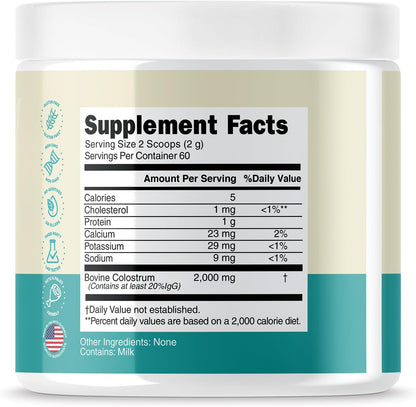 OXNUTRITION Colostrum en Polvo Puro de Pasto, 60 Porciones – Image 6
