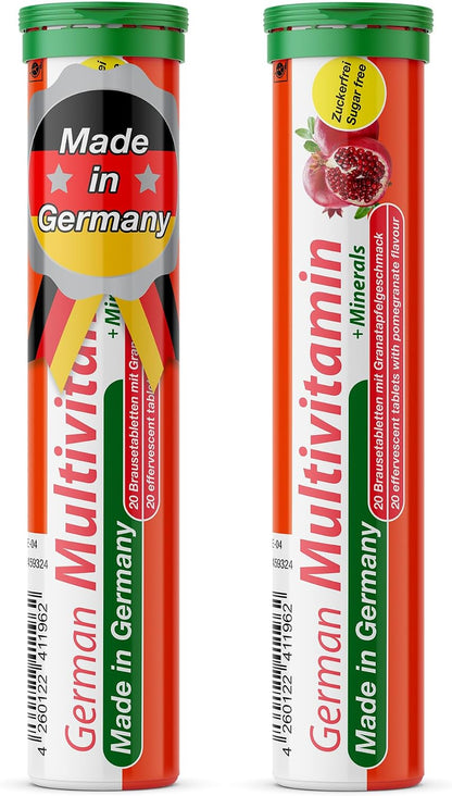 T&D Multivitamínico + Minerales Alemán - 40 Comprimidos Efervescentes Veganos - Sabor Granada – Image 1