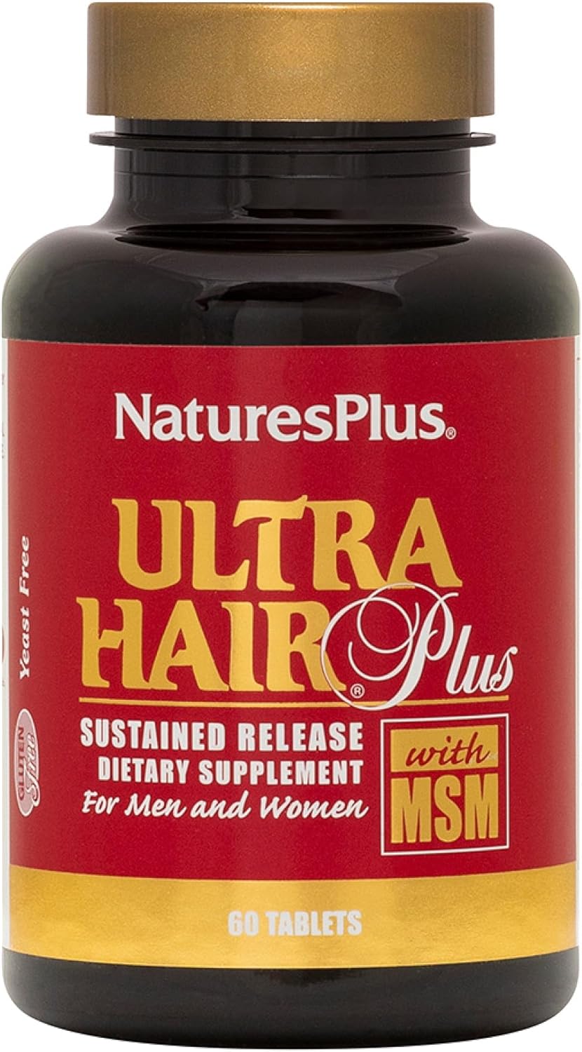 NaturesPlus Ultra Hair Plus – 60 Comprimidos de Liberación Prolongada – Soporte Nutricional para el Cabello