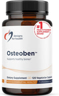 Designs for Health Osteoben - Bone Support Formula with Soy-Free Genistein Complex - Bone Vitamin Supplement with Vitamin D, K, Zinc, Calcium, and Magnesium (120 Capsules)