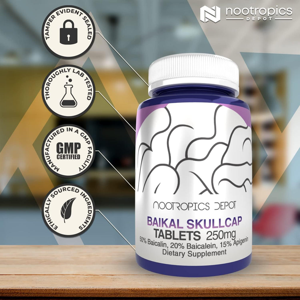 Nootropics Depot Baikal Skullcap Extract Tablets 250mg - 120 Comprimidos