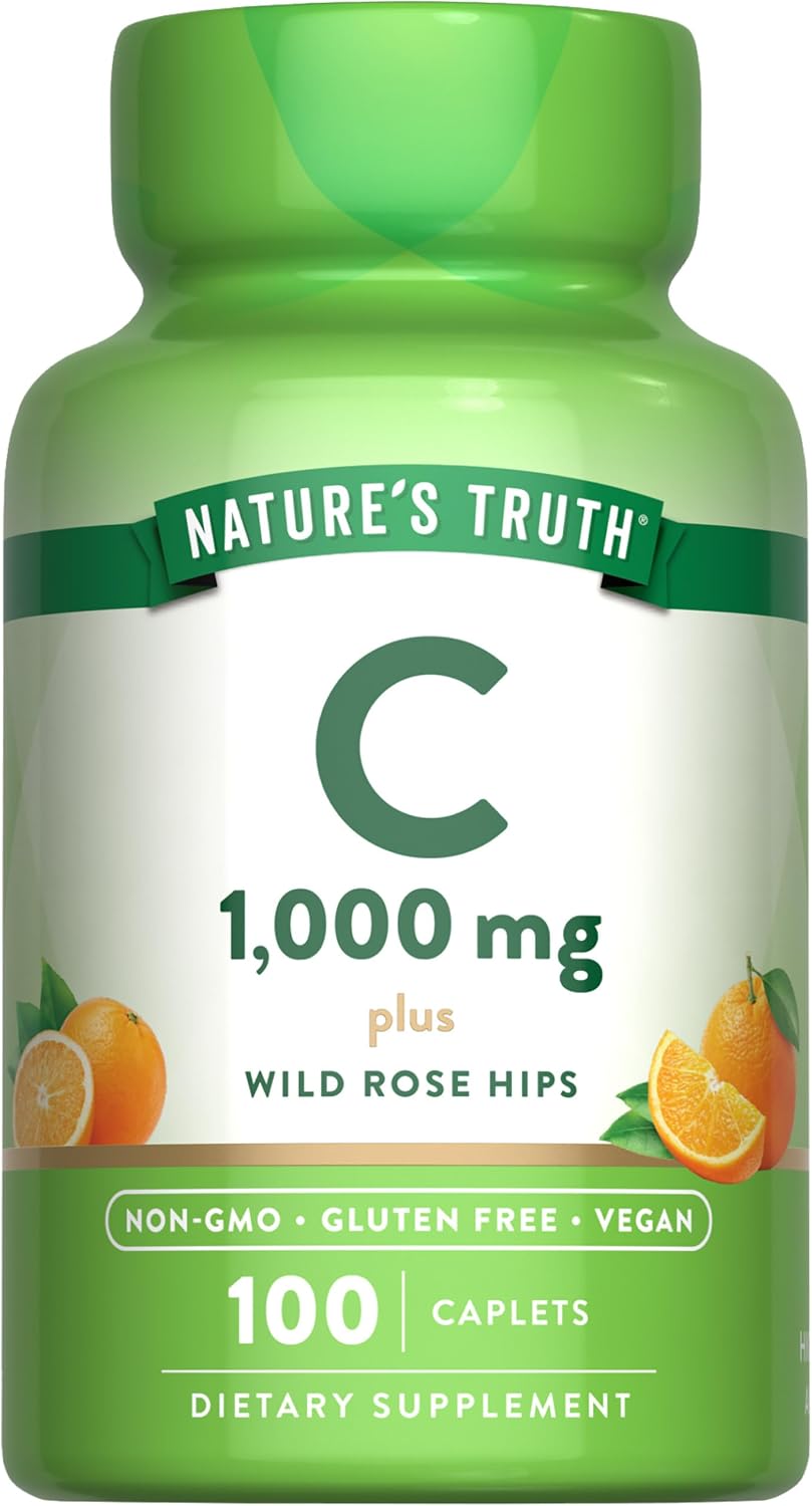 Nature's Truth Vitamina C 1000 mg con Escaramujo | 110 Comprimidos | Vegano, No-GMO y Sin Gluten