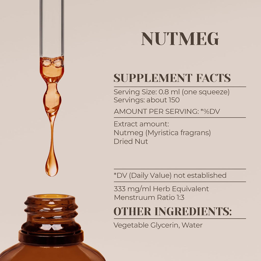Extracto de Nuez Moscada sin Alcohol - Tintura Natural Vegana (118 ml)
