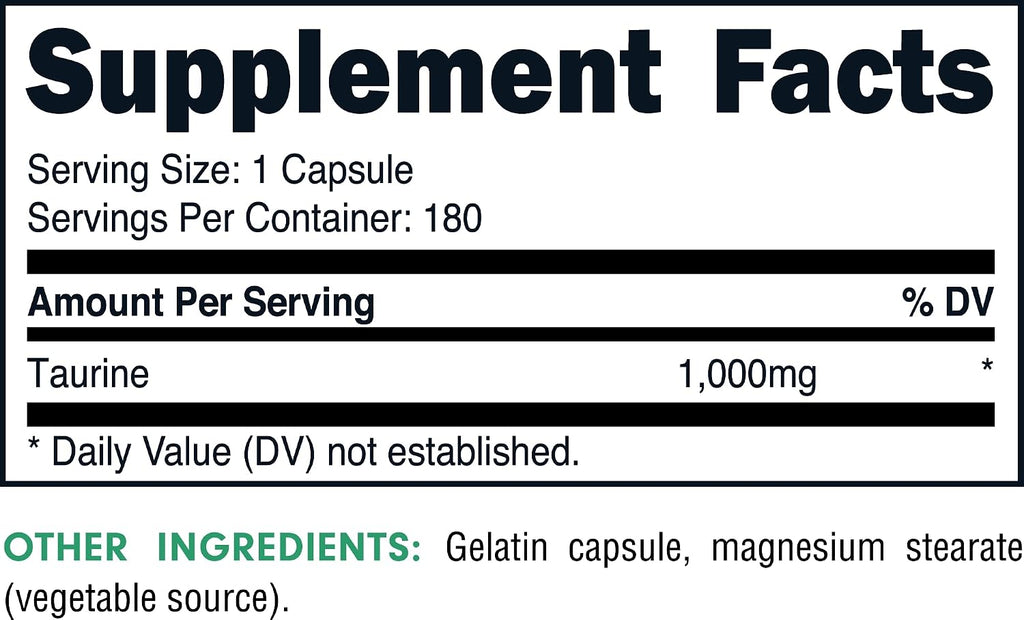 Bucked Up Taurine (1000 mg) - 180 Cápsulas