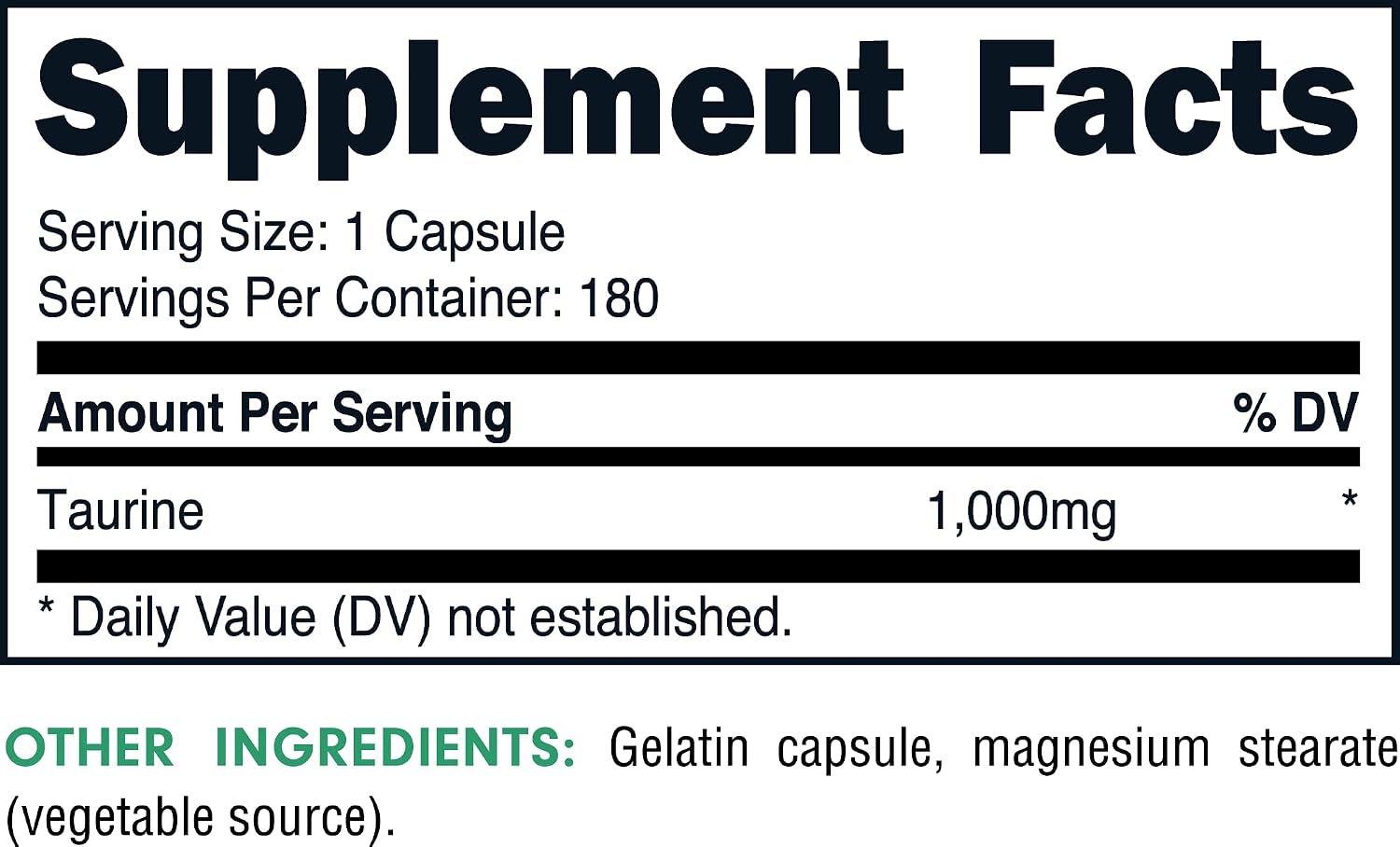 Bucked Up Taurine (1000 mg) - 180 Cápsulas