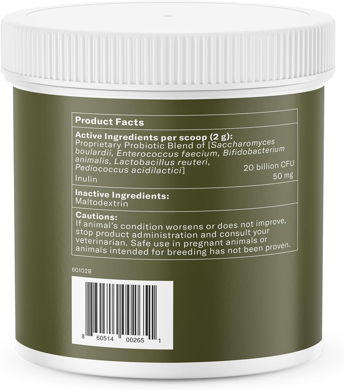 Nom Nom Probiótico Digestivo para Perros con Prebióticos y Saccharomyces boulardii - Polvo para la Salud Gastrointestinal