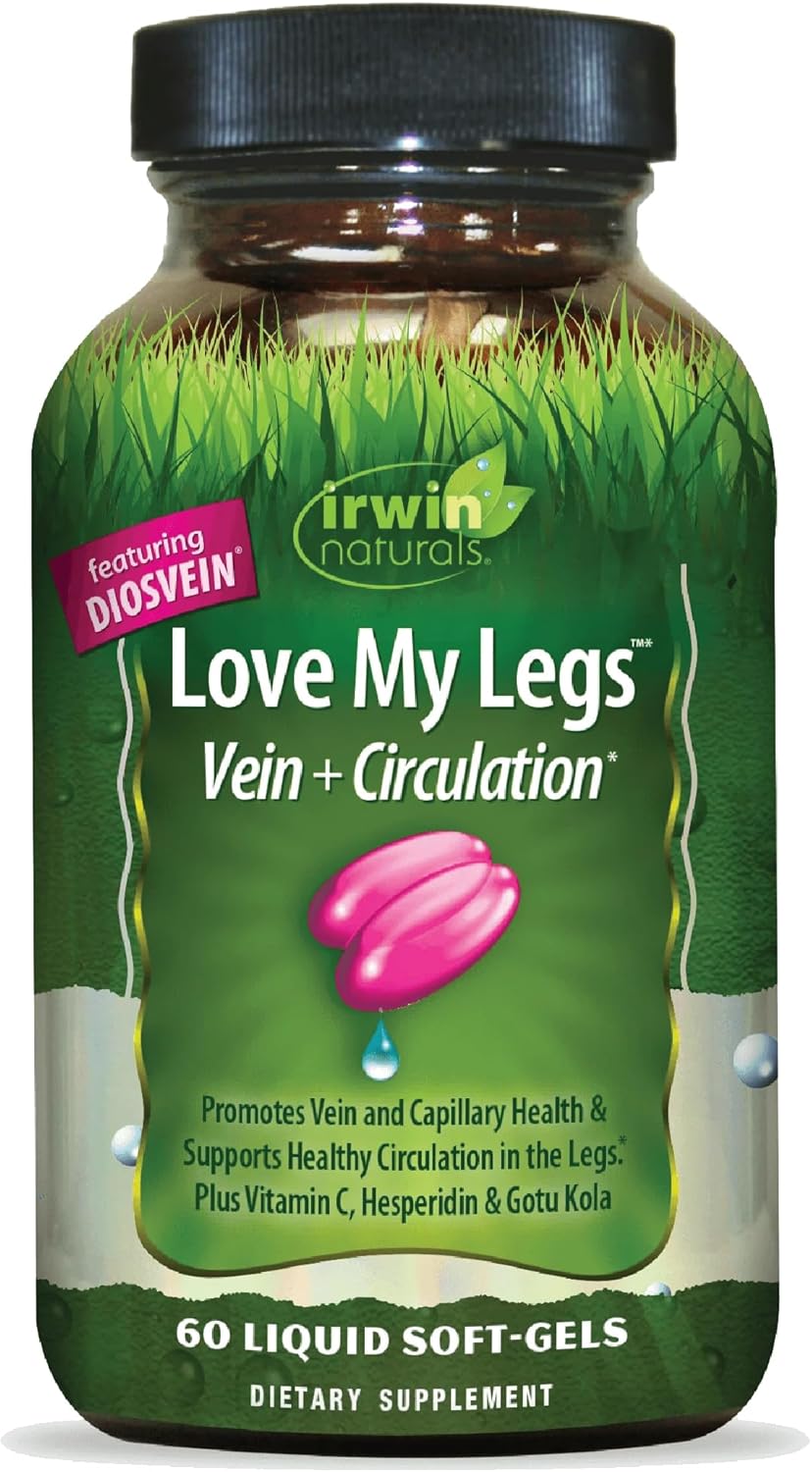 Irwin Naturals Love My Legs - 60 Cápsulas Blandas Líquidas - Apoyo a la Circulación de Piernas
