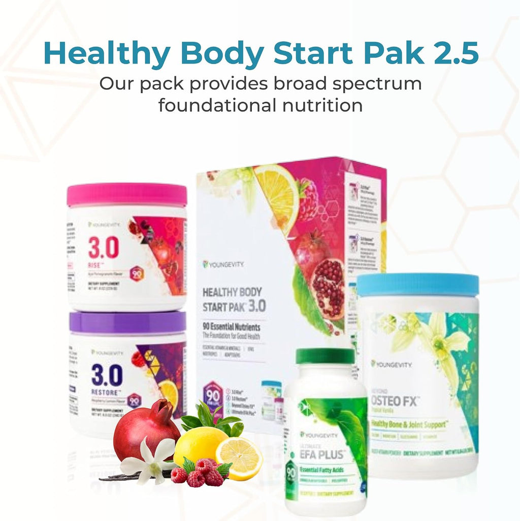Youngevity Healthy Body Start Pak 3.0 Rise & Restore – 90 Nutrientes Esenciales