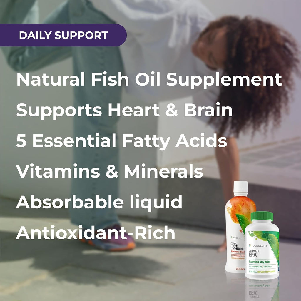 Youngevity Essential 90 Pak - Multivitaminas líquidas completas + ácidos grasos esenciales - 30 porciones