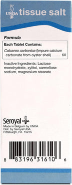 UNDA Calcarea Carbonica 6X – Homeopathic Remedy for Bone and Joint Health – 100 Tablets