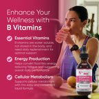 BioSource Labs Essential B Complex - Complejo B Líquido Sublingual Vegano con Metil B12 (60 ml)