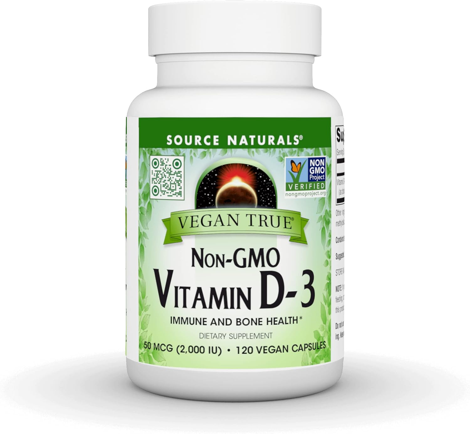 Source Naturals Vegan True Vitamina D3 2000 UI – 90 Cápsulas (Vegano, No-GMO, de Algas)