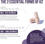 Total K2® | Vitamina K2 como MK7 y MK4 | Más K1 y Cofactor de Vitamina D3 – 620 mcg de K2 por Dosis – All-Trans MK7 de MenaQ7® – Vitamina K de Espectro Completo – Vegano, Certificado Orgánico (60 Cápsulas)