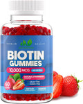 Biotina 10.000 µg Gominolas para el Mantenimiento de Cabello, Piel y Uñas - 60 Gominolas (1 Mes)