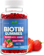 Biotina 10.000 µg Gominolas para el Mantenimiento de Cabello, Piel y Uñas - 60 Gominolas (1 Mes)