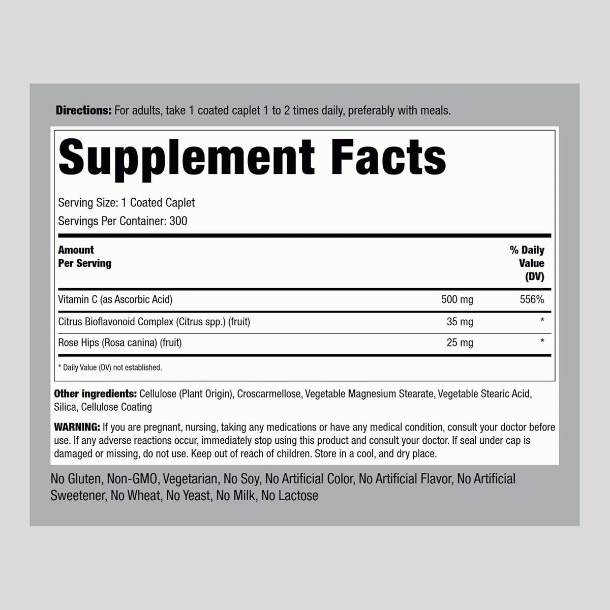 Piping Rock Vitamina C 500 mg con Escaramujo – Escaramujo (Rosa canina): aporta antioxidantes naturales y vitamina – Image 2