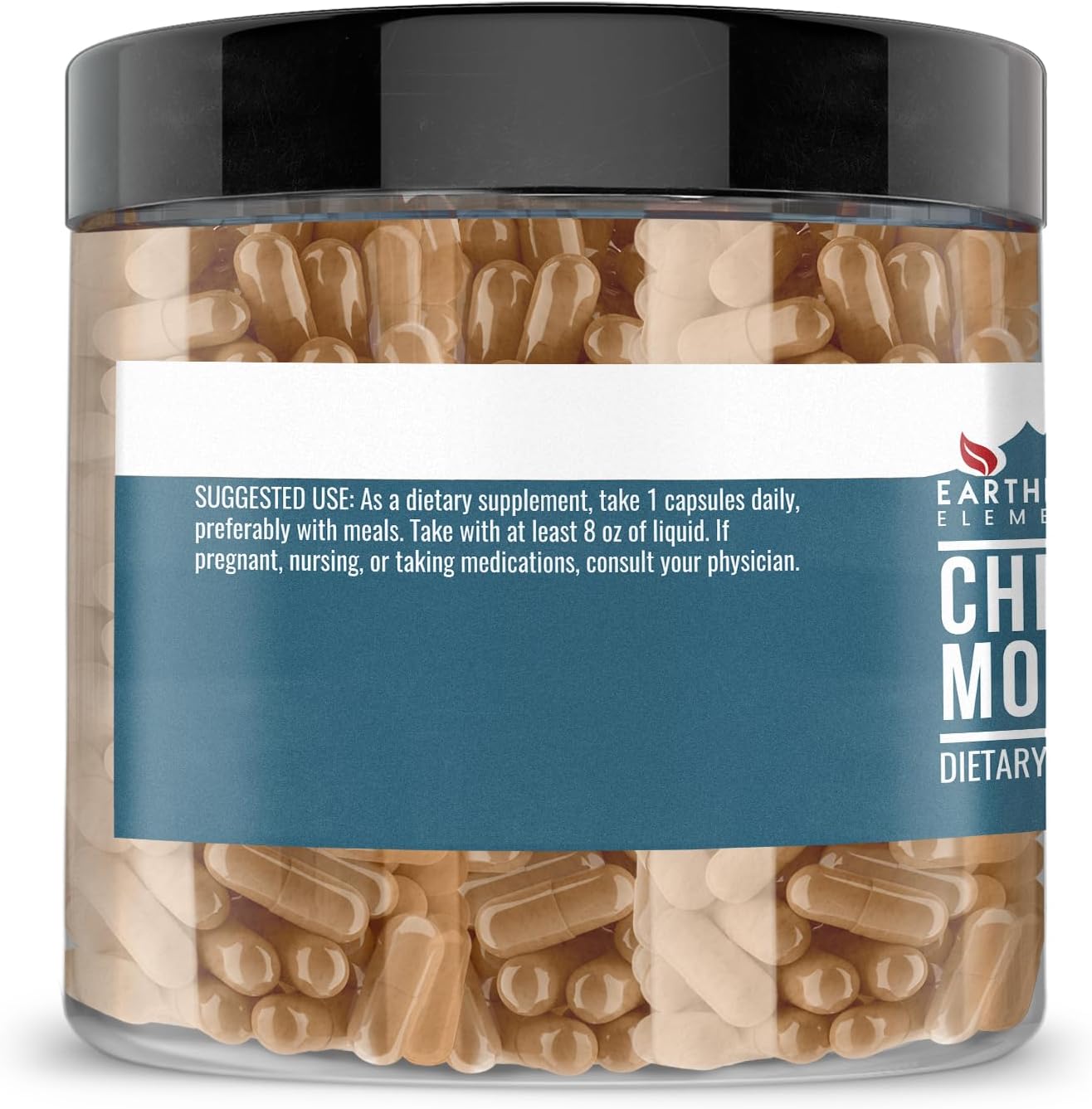 Earthborn Elements Chinese Motherwort 200 Cápsulas, Puro y Sin Diluir, Sin Aditivos