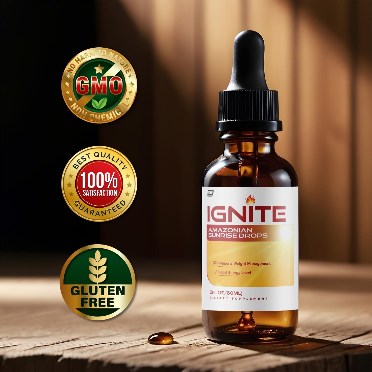 Ignite Amazonian Sunrise Drops - Complemento Líquido, Fórmula Avanzada Natural (5 Pack - 5 Meses)