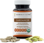 Secrets of the Tribe Cardamomo Orgánico en Cápsulas - 60 Cápsulas Vegetarianas