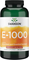Swanson Natural Vitamin E 1000 UI (671,10 mg) 250 Cápsulas Blandas