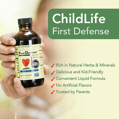 CHILDLIFE ESSENTIALS First Defense - Jarabe – Niños de 1 a 3 años: 5 ml (1 cucharadita) 3 veces al día. – Image 6