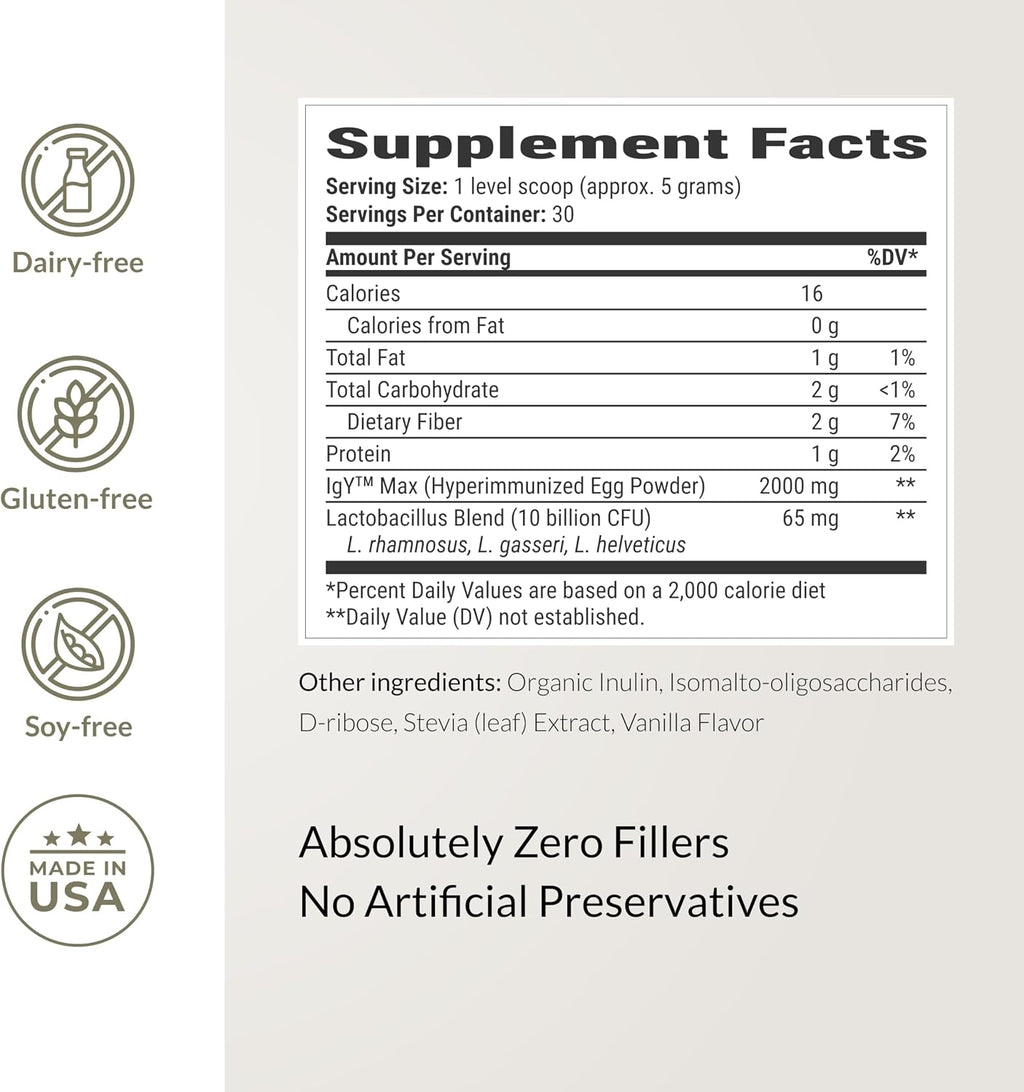 Microbiome Breakthrough® Polvo de Apoyo Digestivo – Vainilla Vegetariana – 30 Dosis