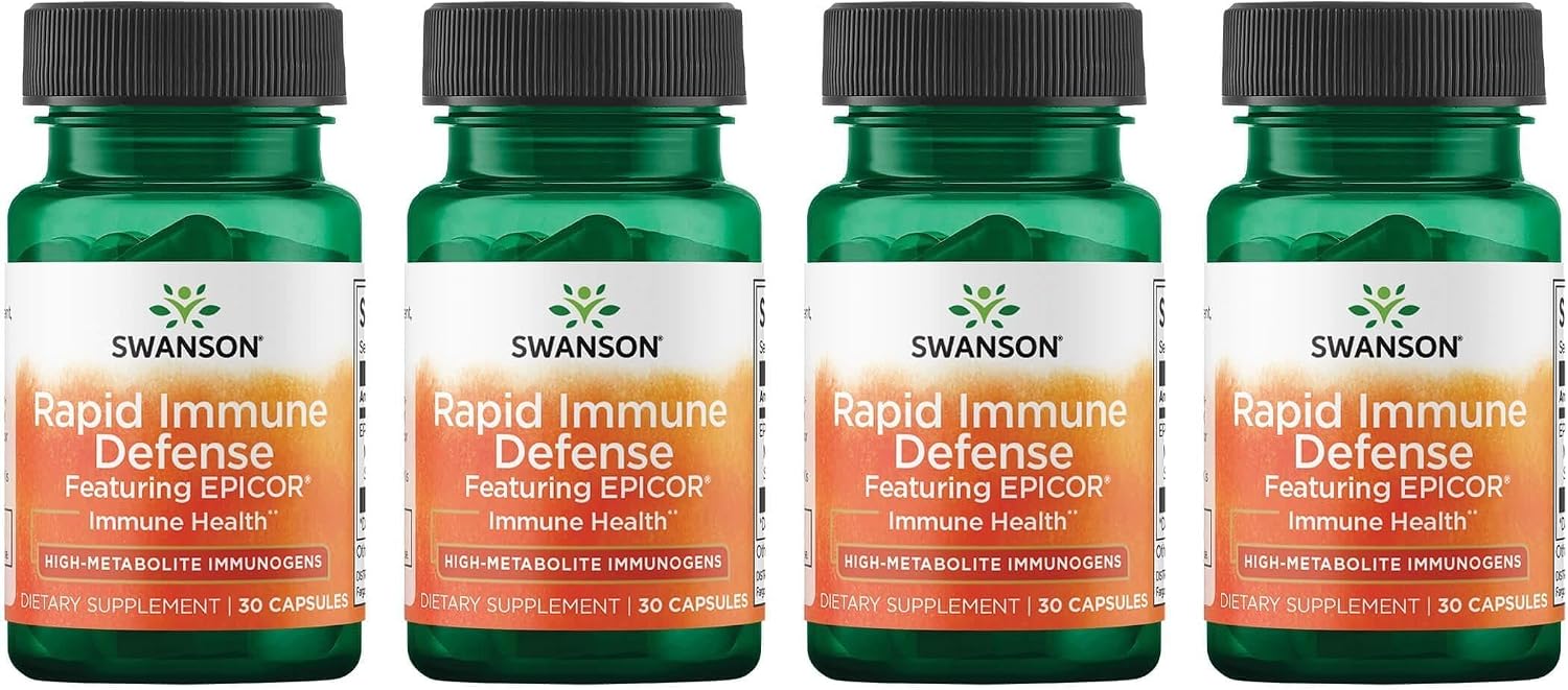 Swanson Rapid Immune Defense con Epicor 500 mg – 30 Cápsulas (Pack de 3)