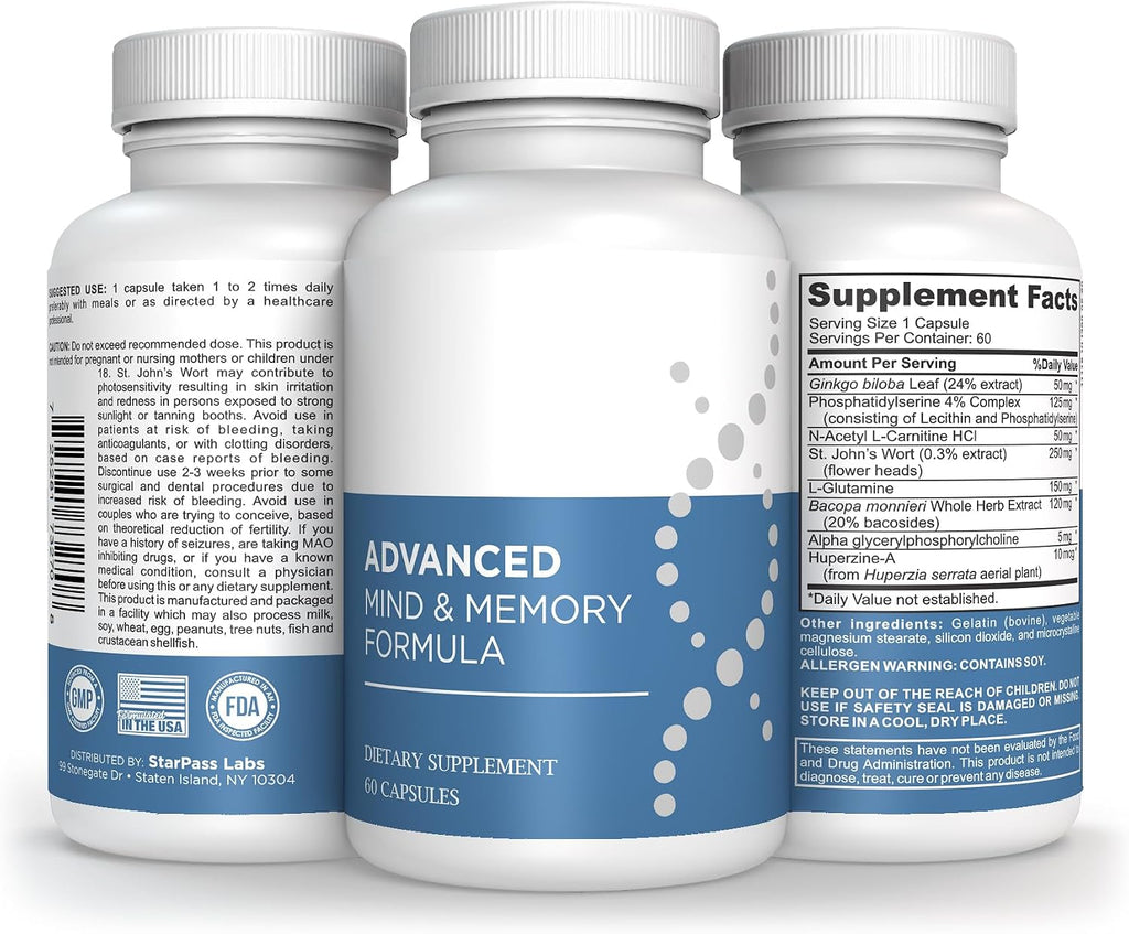 Advanced Memory Formula Extreme Brain Booster – 180 Cápsulas (3 Paquetes)