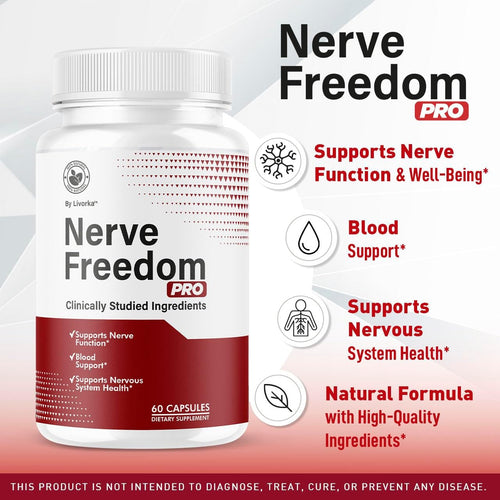 (5 Pack) Nerve Freedom Pro - 300 Cápsulas, Fórmula Avanzada
