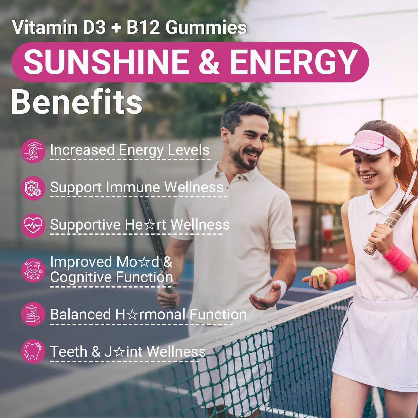 Wiszeen Vitamina D3 B12 Gominolas, 10000 IU D3 + 500mcg Metil-B12, con Ashwagandha, Magnesio, Vitamina K2