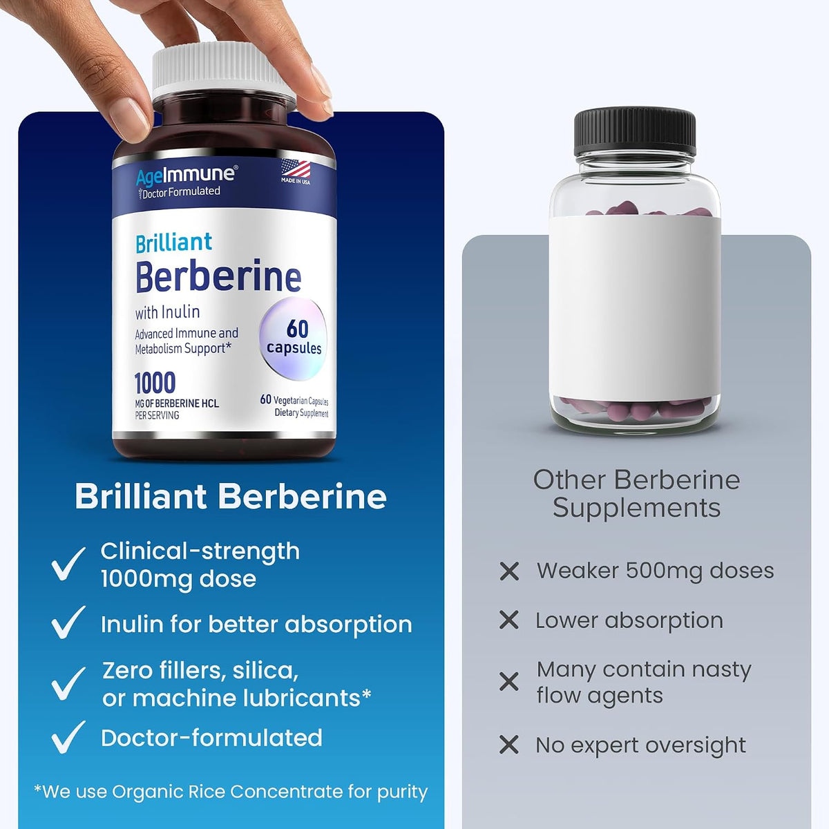 AgeImmune Berberina 1000mg con Inulina Prebiótico – Image 5